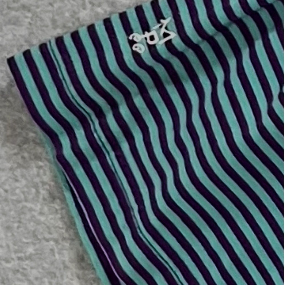 Peter Millar Polo Shirt Mens L Purple Teal Striped Cotton Preppy Classic - Picture 5 of 9